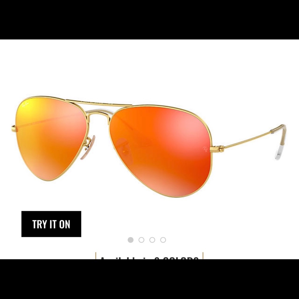 Aviator flash lenses in orange flash gold frame
